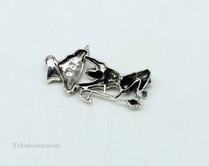 Sterling silver Hanuman Ji pendant featuring intricate craftsmanship, divine design, handmade jewelry by Tribal Ornaments.