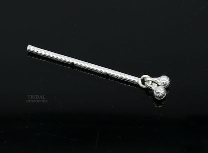 Lord Krishna flute terling silver handmade idol krishna flute, silver bansuri, laddu gopala flute, little krishna flute puja art su659 - TRIBAL ORNAMENTS