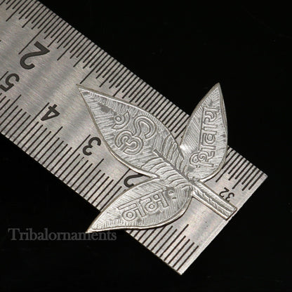 Lord Shiva bel Patra Solid silver handmade solid belva patra, shiva worshipping/ puja article, belpatra or bilva tree leaves  for puja su509 - TRIBAL ORNAMENTS