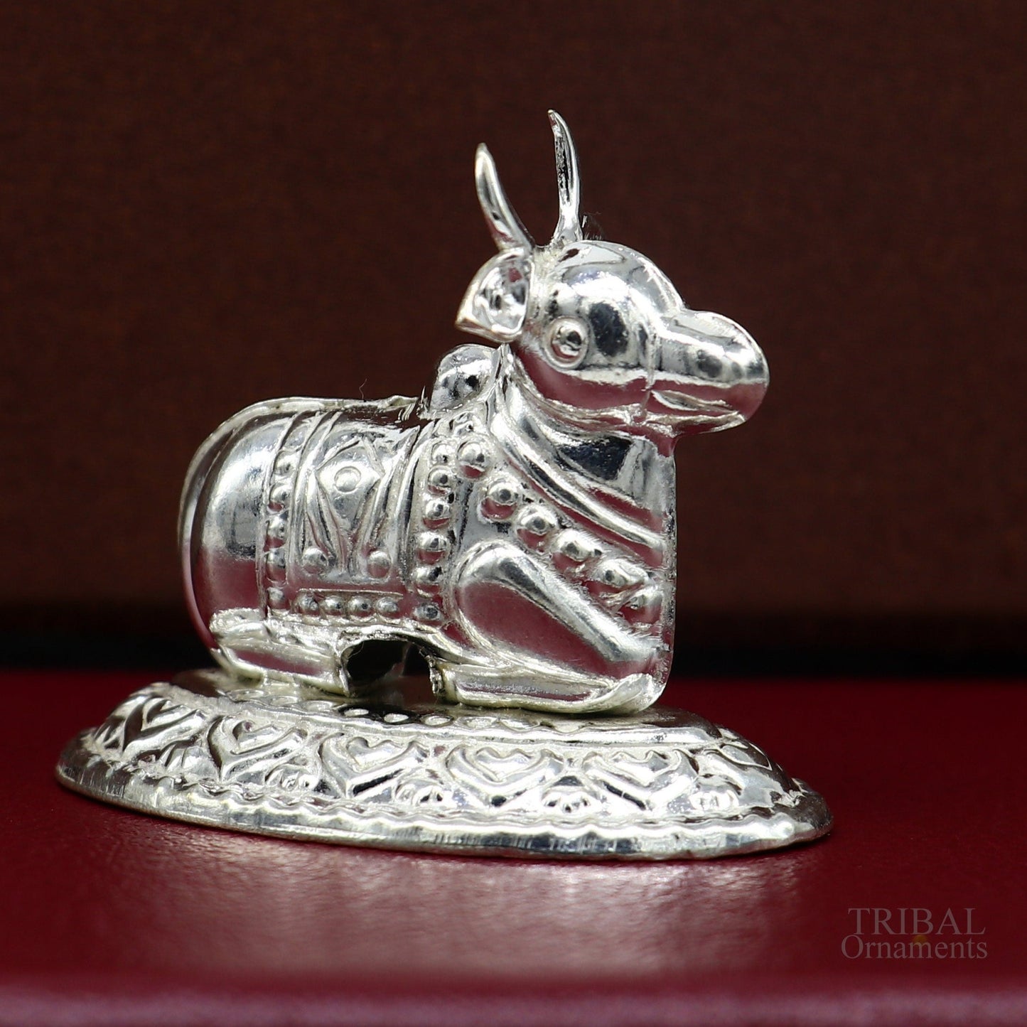 Lord Shiva Vahan Nandi Maharaj sterling silver handmade small article for puja, best gift for lord Shiva, divine statue su614 - TRIBAL ORNAMENTS