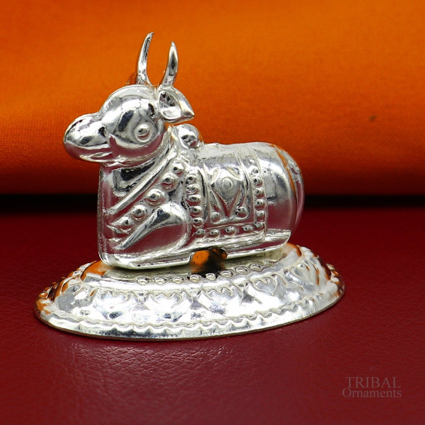 Lord Shiva Vahan Nandi Maharaj sterling silver handmade small article for puja, best gift for lord Shiva, divine statue su614 - TRIBAL ORNAMENTS