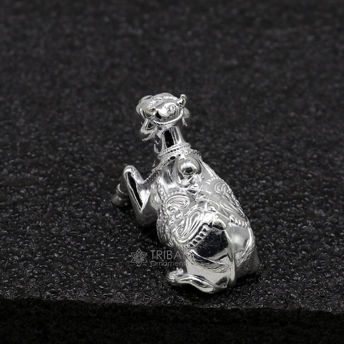 Lord Shiva Vahan Nandi Maharaj solid 925 sterling silver handmade small statue for puja, best gift for lord Shiva, divine statue art0648 - TRIBAL ORNAMENTS