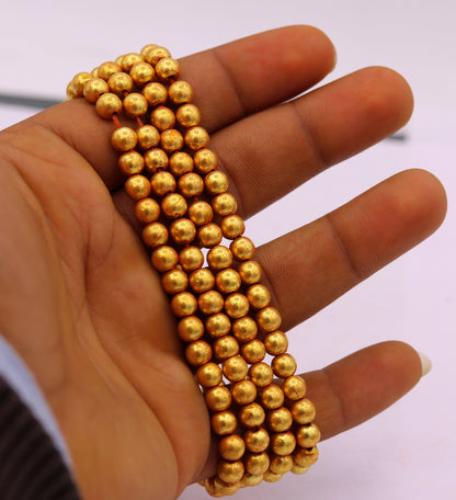 Lot 10 beads 22K yellow gold handmade excellent round shape ball to make some thing new jewelry design traditional india jewelry - TRIBAL ORNAMENTS