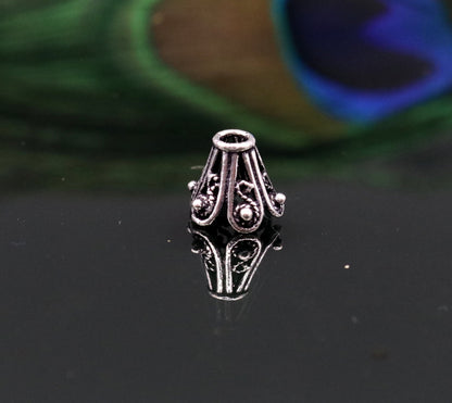 Lot 10 pieces Antique design handmade 925 sterling silver caps for loose beads for jewelry making ideas bd06 - TRIBAL ORNAMENTS