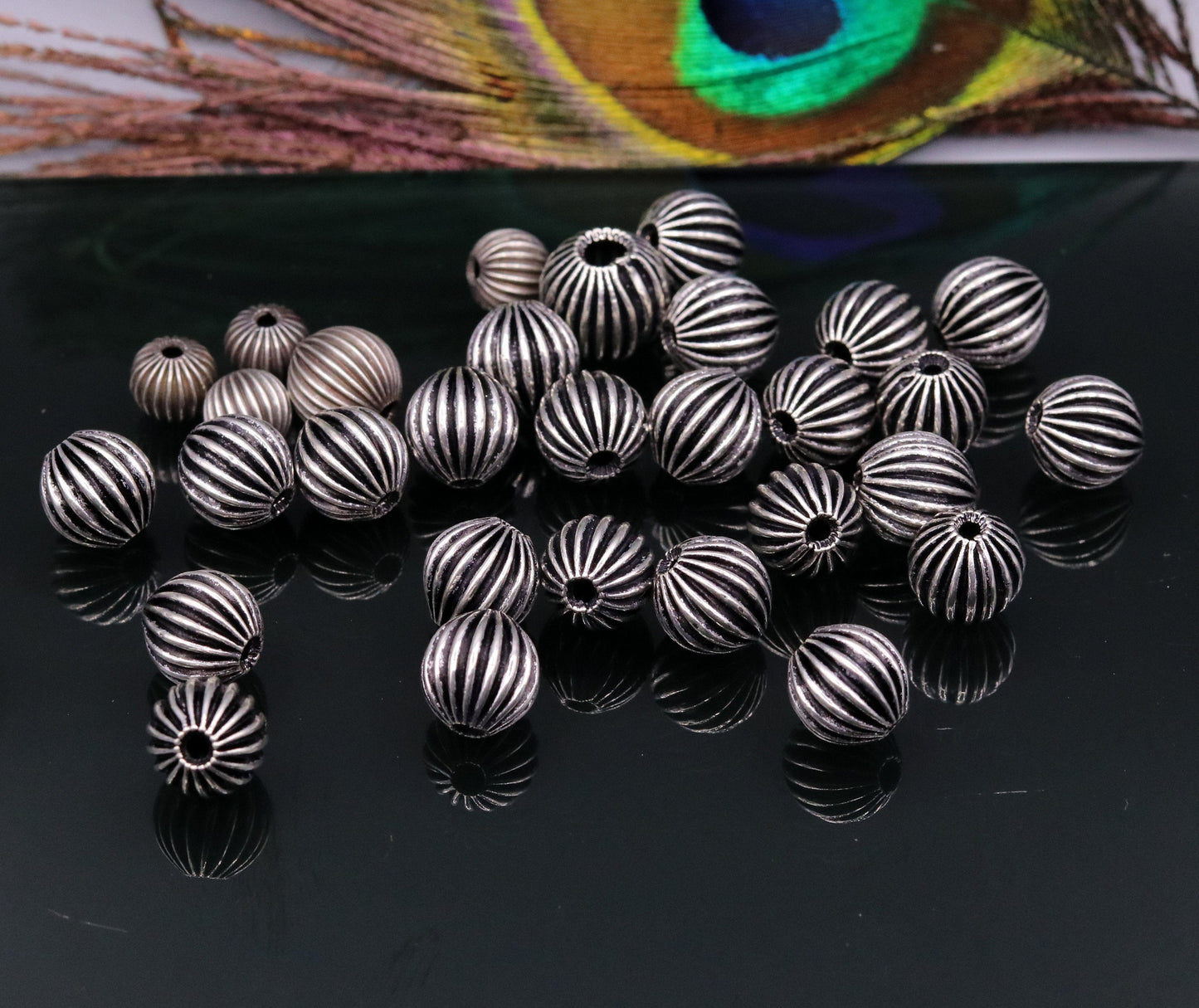 Lot 10 pieces Vintage antique design handmade 925 sterling silver beads loose beads for jewelry making ideas bd04 - TRIBAL ORNAMENTS