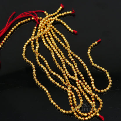Twenty 3mm vintage handmade 22k yellow gold beads from TRIBAL ORNAMENTS, ideal for ethnic custom jewelry making.