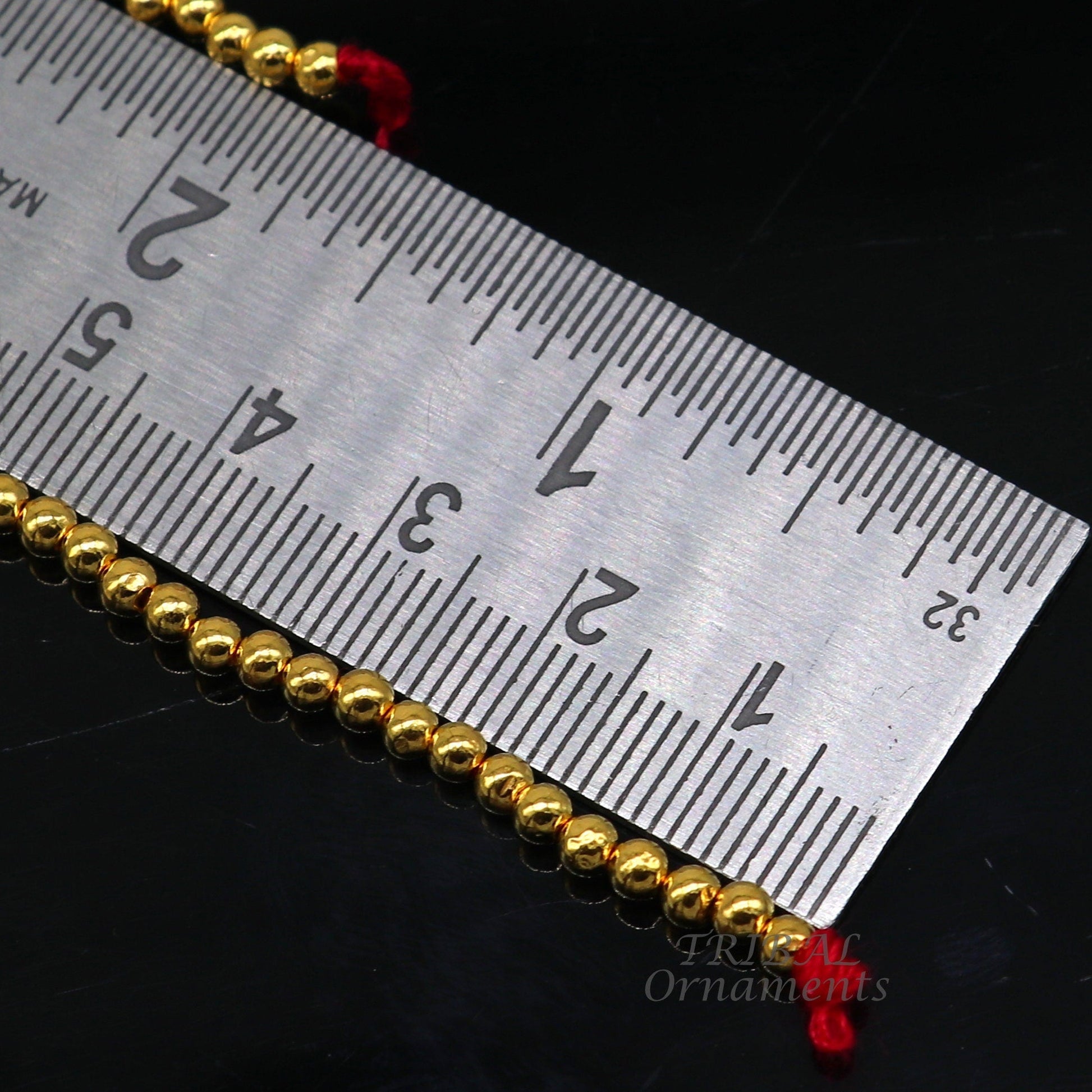 Set of 20 vintage 3mm 22k yellow gold beads by TRIBAL ORNAMENTS, handmade ethnic designer loose beads for custom jewelry.