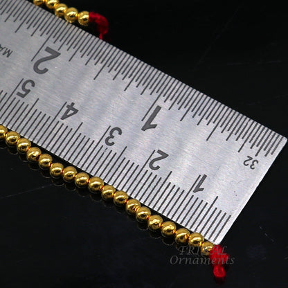 Lot of 20 vintage 3mm 22k yellow gold beads by TRIBAL ORNAMENTS, handmade ethnic designer loose beads for jewelry making.