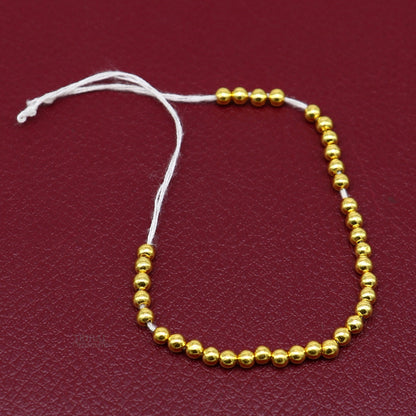 Set of 20 vintage 3mm 22k yellow gold beads from TRIBAL ORNAMENTS, handmade traditional designer loose beads for jewelry making.