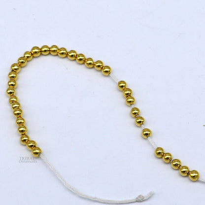 20 pieces of 3mm vintage handmade 22k yellow gold beads from TRIBAL ORNAMENTS, ideal for custom jewelry making.