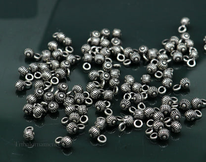Lot 20 pieces jingling bells vintage style fabulous 925 sterling silver beads or hanging drops for custom jewelry making lose beads bd13 - TRIBAL ORNAMENTS