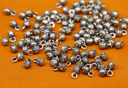 Lot 20 pieces jingling bells vintage style fabulous 925 sterling silver beads or hanging drops for custom jewelry making lose beads bd13 - TRIBAL ORNAMENTS