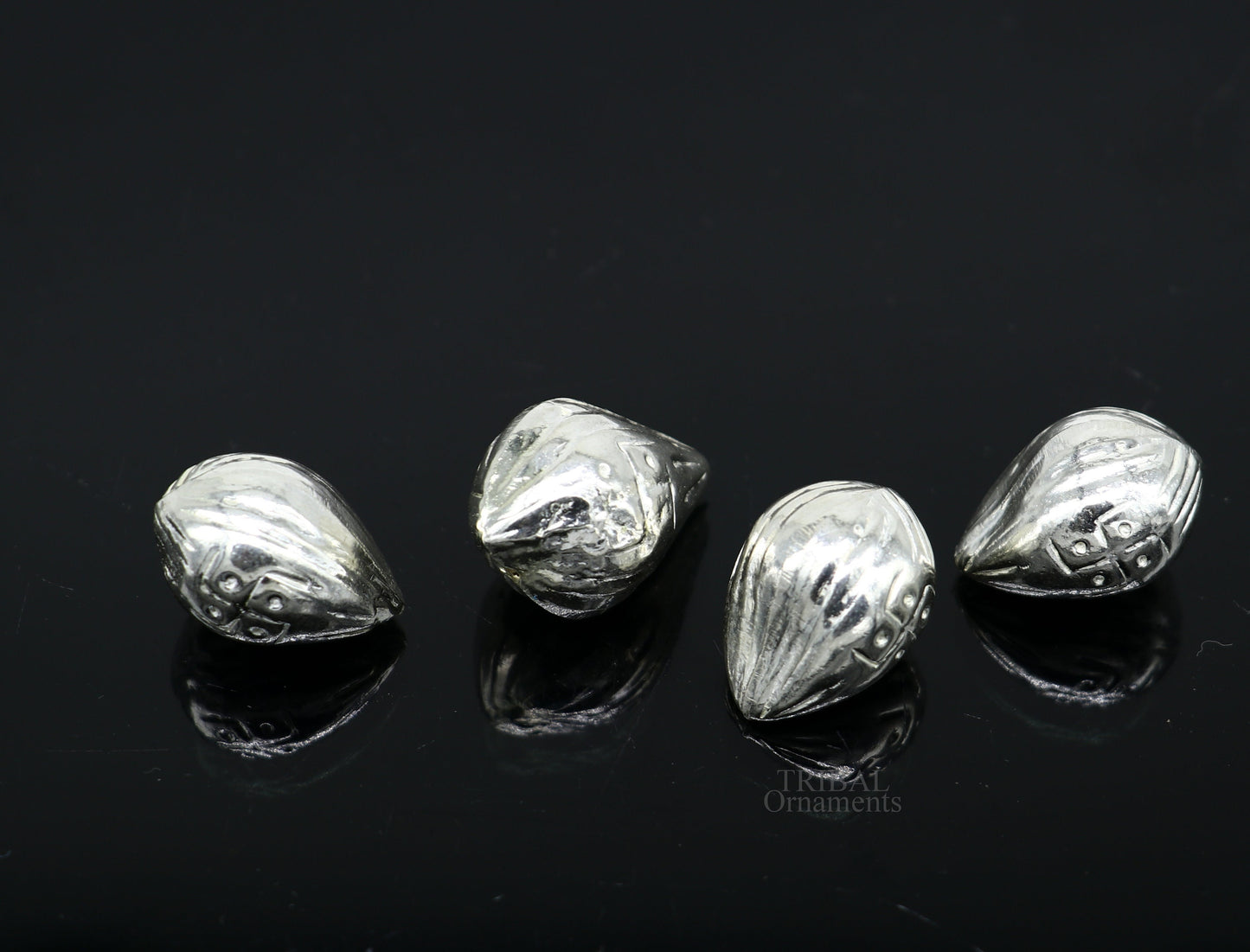 Lot 4 pieces Sterling silver handmade betal palm tree seed , silver Supari, puja article, silver betel worshipping art utensils  su685 - TRIBAL ORNAMENTS