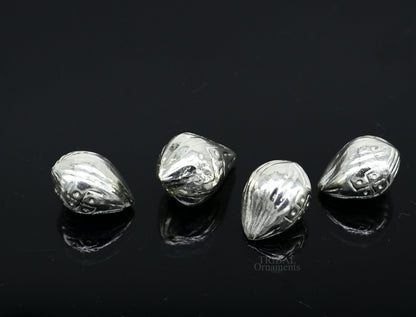 Lot 4 pieces Sterling silver handmade betal palm tree seed , silver Supari, puja article, silver betel worshipping art utensils  su685 - TRIBAL ORNAMENTS