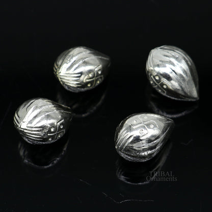 Lot 4 pieces Sterling silver handmade betal palm tree seed , silver Supari, puja article, silver betel worshipping art utensils  su684 - TRIBAL ORNAMENTS