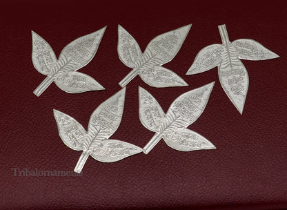 Lot 5 pcs bel Patra Solid silver handmade solid belva patra, shiva worshipping/ puja article, belpatra or belva tree leaves india su508 - TRIBAL ORNAMENTS