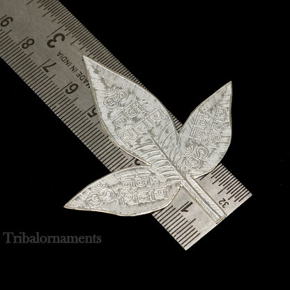 Lot 5 pieces bell patra Solid silver handmade solid belva patra, shiva worshipping/ puja article, belpatra or belva tree leaves india su507 - TRIBAL ORNAMENTS
