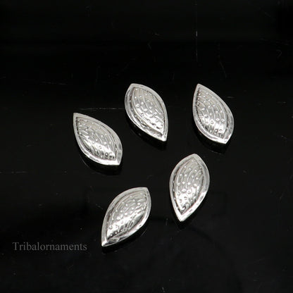 Lot 5 pieces Sterling silver handmade puja article, pure silver dry fruit, silver almond puja,gift for idols God, best puja temple art su437 - TRIBAL ORNAMENTS