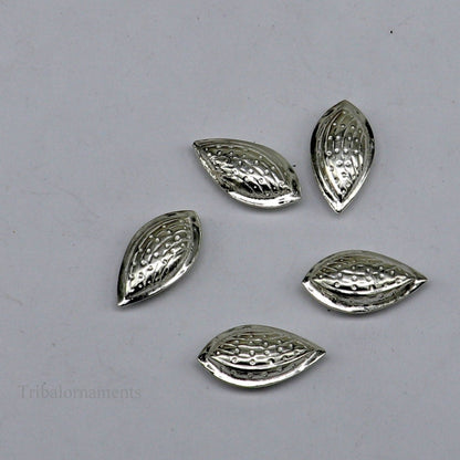 Lot 5 pieces Sterling silver handmade puja article, pure silver dry fruit, silver almond puja,gift for idols God, best puja temple art su437 - TRIBAL ORNAMENTS