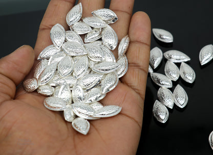 Lot 5 pieces Sterling silver handmade puja article, pure silver dry fruit, silver almond puja,gift for idols God, best puja temple art su437 - TRIBAL ORNAMENTS
