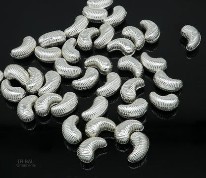 Lot 5 pieces Sterling silver handmade silver dry fruit, silver cashew kaju nut for puja, best gift for idols God, best puja article su438 - TRIBAL ORNAMENTS
