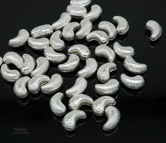 Lot 5 pieces Sterling silver handmade silver dry fruit, silver cashew kaju nut for puja, best gift for idols God, best puja article su438 - TRIBAL ORNAMENTS
