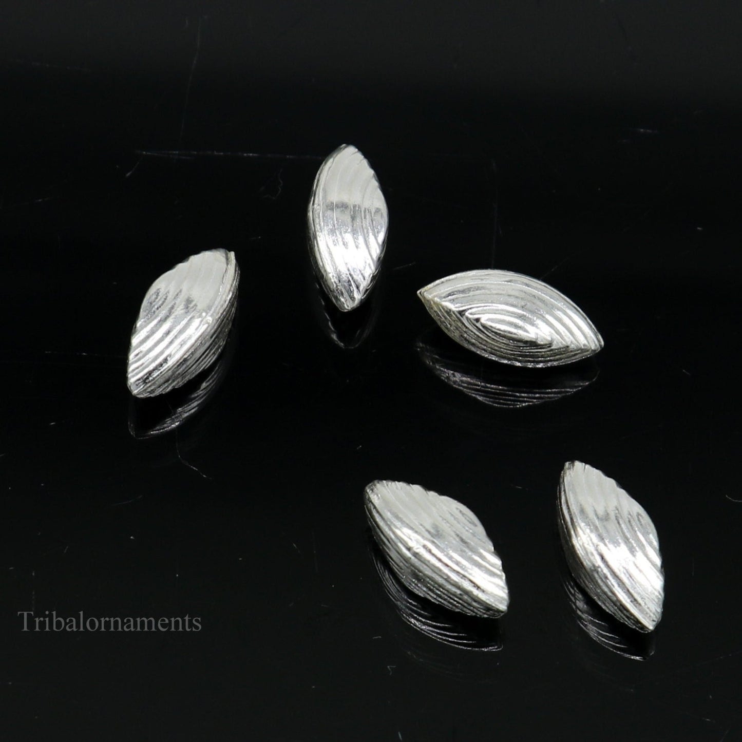 Lot 5 pieces Sterling silver handmade silver dry fruit, silver pista/ pistachio nut for puja, best gift idols God, best puja article su439 - TRIBAL ORNAMENTS