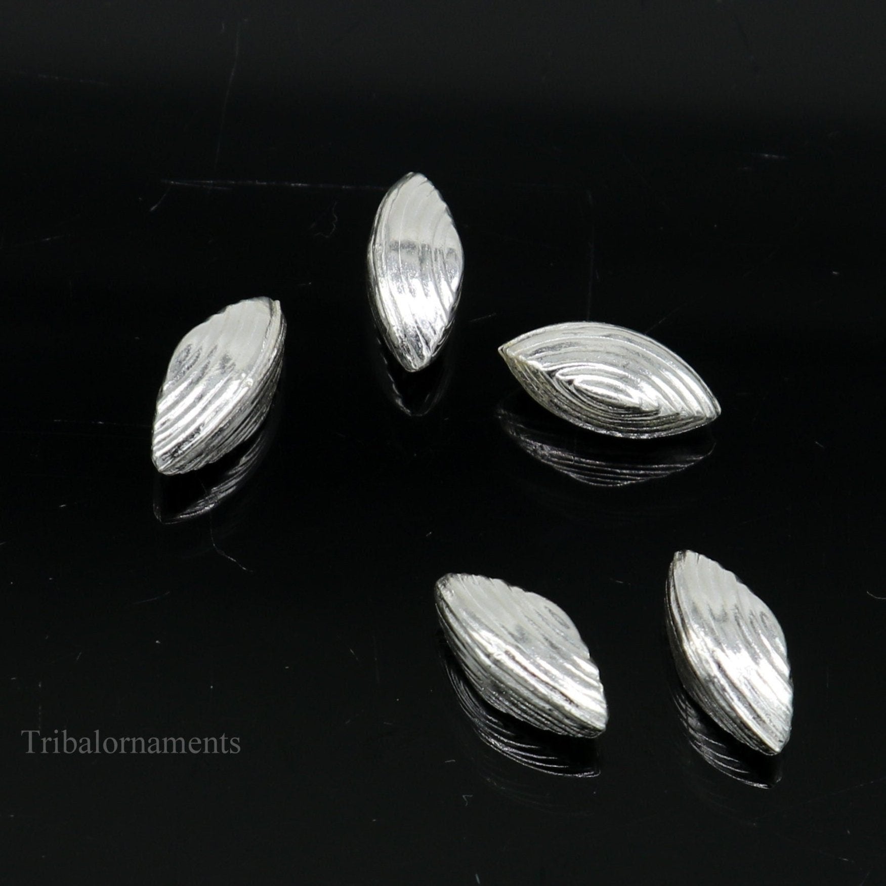 Lot 5 pieces Sterling silver handmade silver dry fruit, silver pista/ pistachio nut for puja, best gift idols God, best puja article su439 - TRIBAL ORNAMENTS