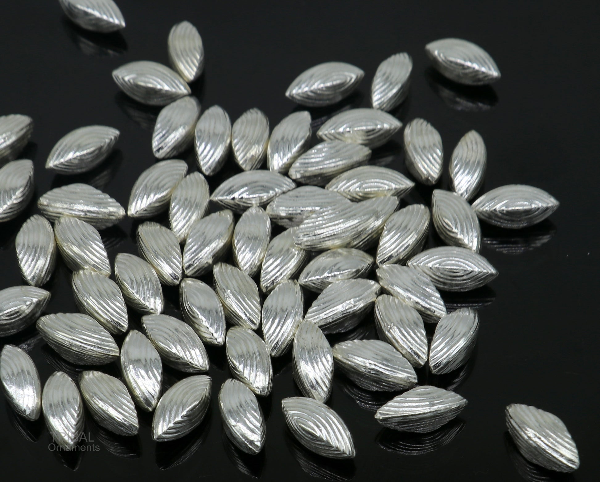 Lot 5 pieces Sterling silver handmade silver dry fruit, silver pista/ pistachio nut for puja, best gift idols God, best puja article su439 - TRIBAL ORNAMENTS