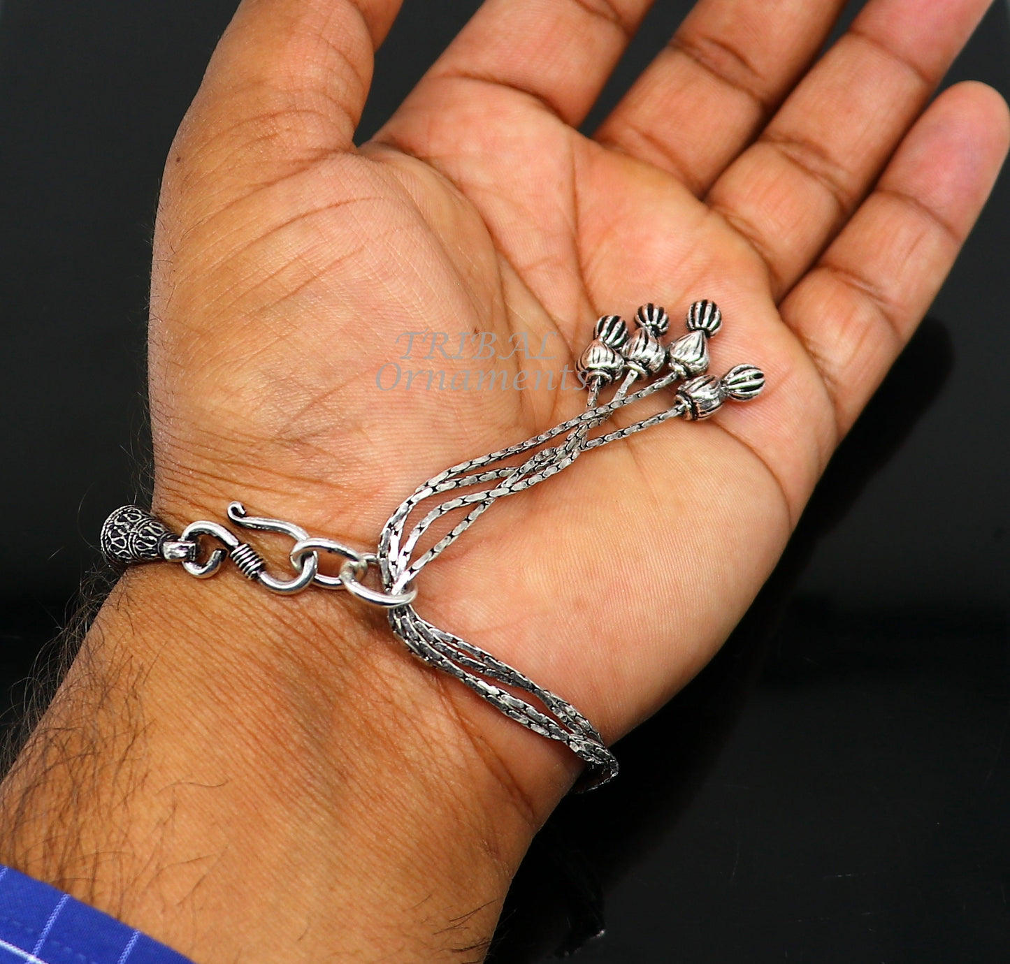 Modern chunky stylish 925 sterling adjustable multiline bracelet jewelry gift jewelry sbr460 - TRIBAL ORNAMENTS