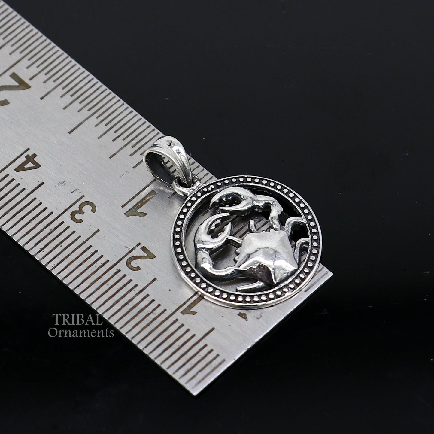 Modern trendy Zodiac sign Cancer symbol pendant 925 sterling silver unique Design horoscope "Kark Rashi" pendant best jewelry nsp581 - TRIBAL ORNAMENTS