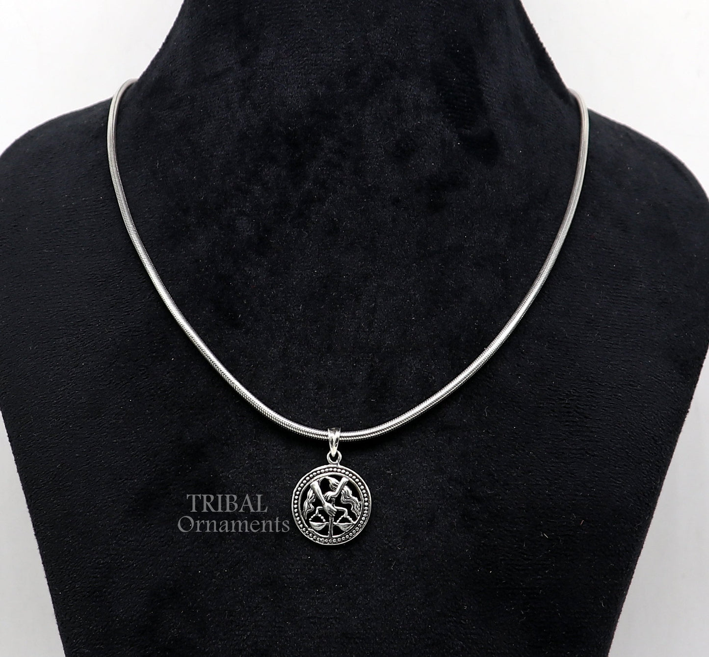 Modern trendy Zodiac sign Capricorn symbol pendant 925 sterling silver unique Design horoscope "Tula Rashi" pendant best jewelry nsp576 - TRIBAL ORNAMENTS