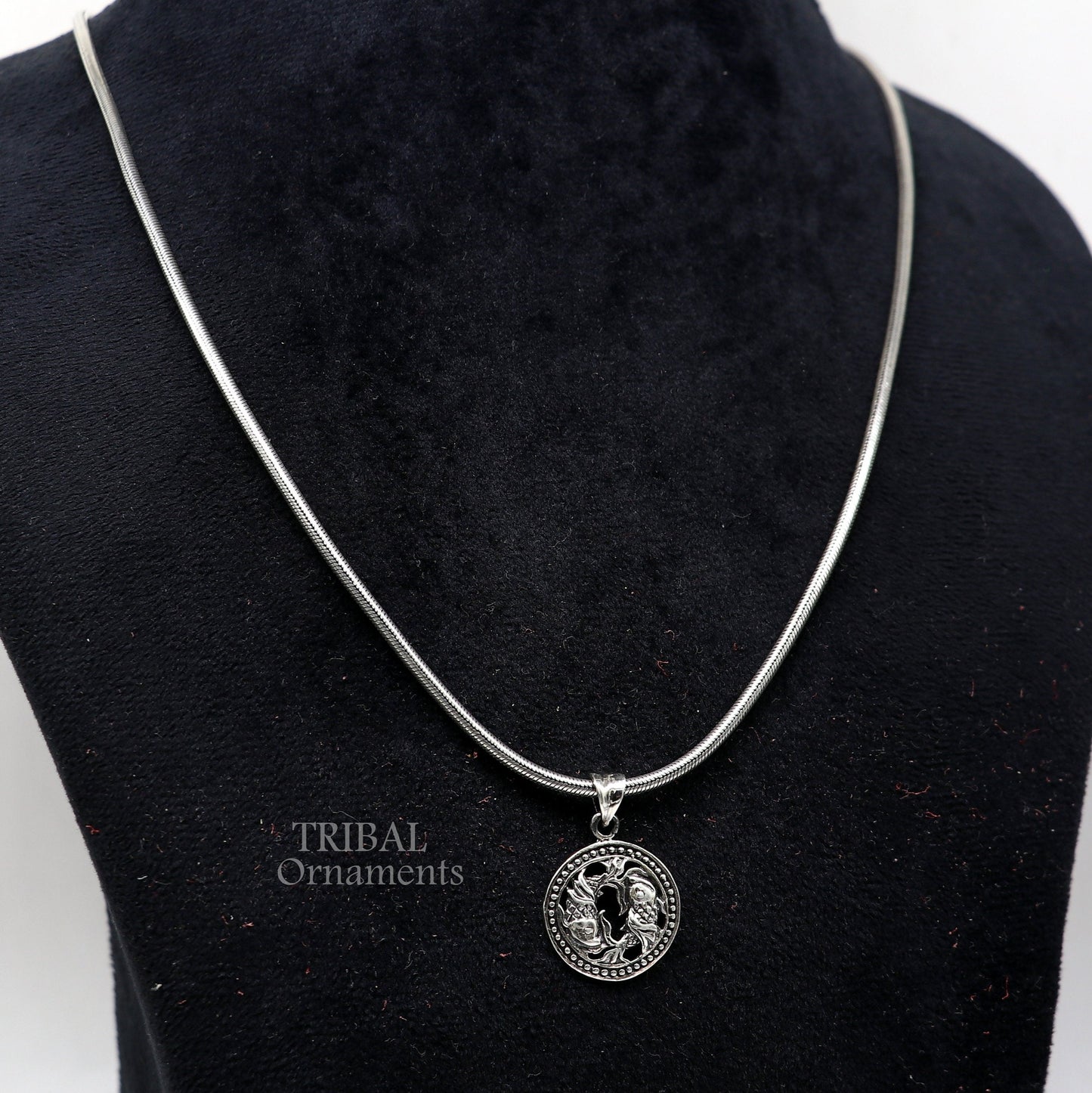 Modern trendy Zodiac sign Pisces symbol pendant 925 sterling silver unique Design horoscope "Meen Rashi" pendant best jewelry nsp577 - TRIBAL ORNAMENTS