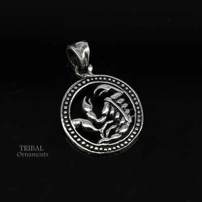 Sterling silver Scorpio zodiac pendant featuring the tribal-inspired Scorpio symbol, ideal for astrology jewelry enthusiasts.