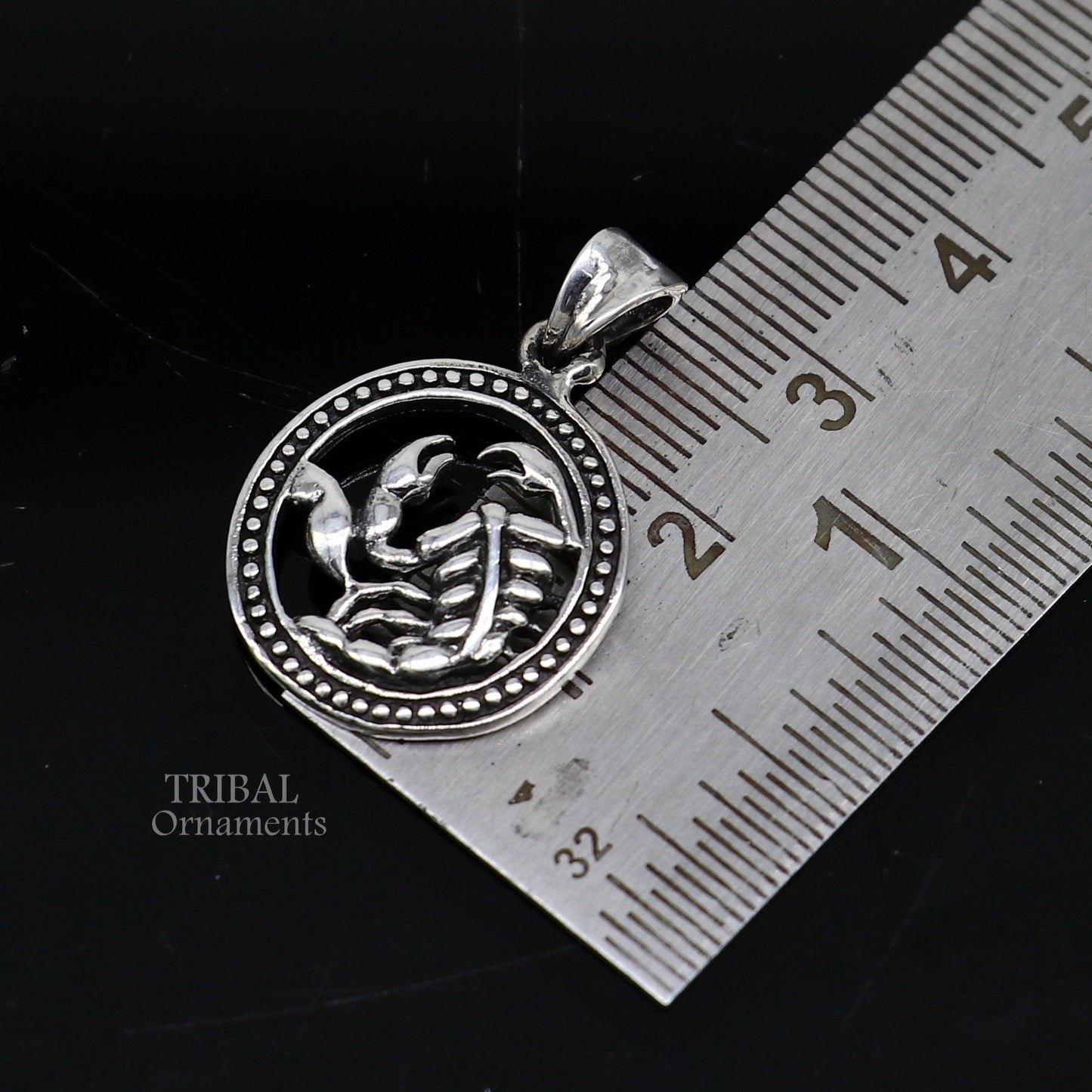 Modern trendy Zodiac sign Scorpio symbol pendant 925 sterling silver unique Design horoscope "Vrischik Rashi" pendant best jewelry nsp582 - TRIBAL ORNAMENTS