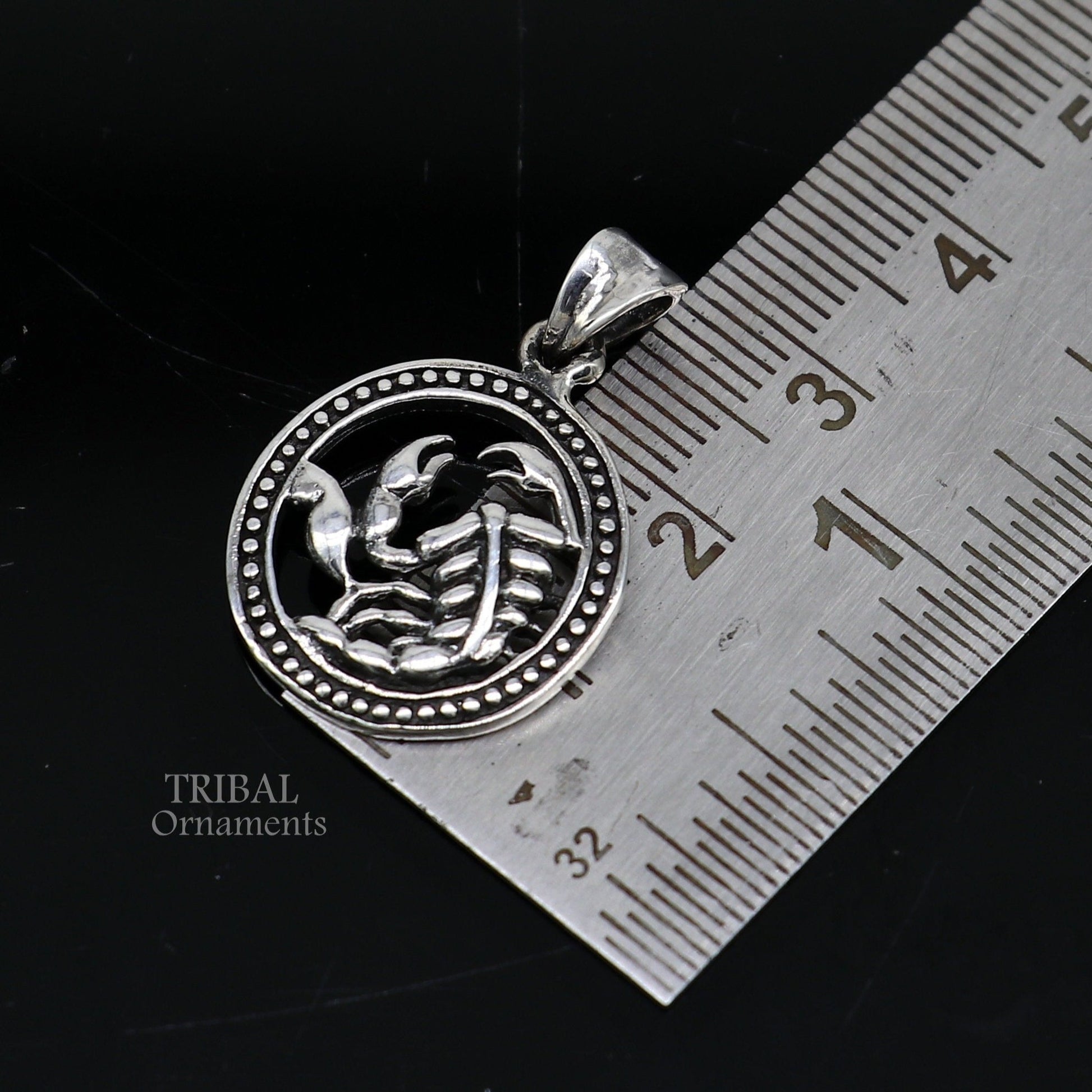 Modern trendy Zodiac sign Scorpio symbol pendant 925 sterling silver unique Design horoscope "Vrischik Rashi" pendant best jewelry nsp582 - TRIBAL ORNAMENTS