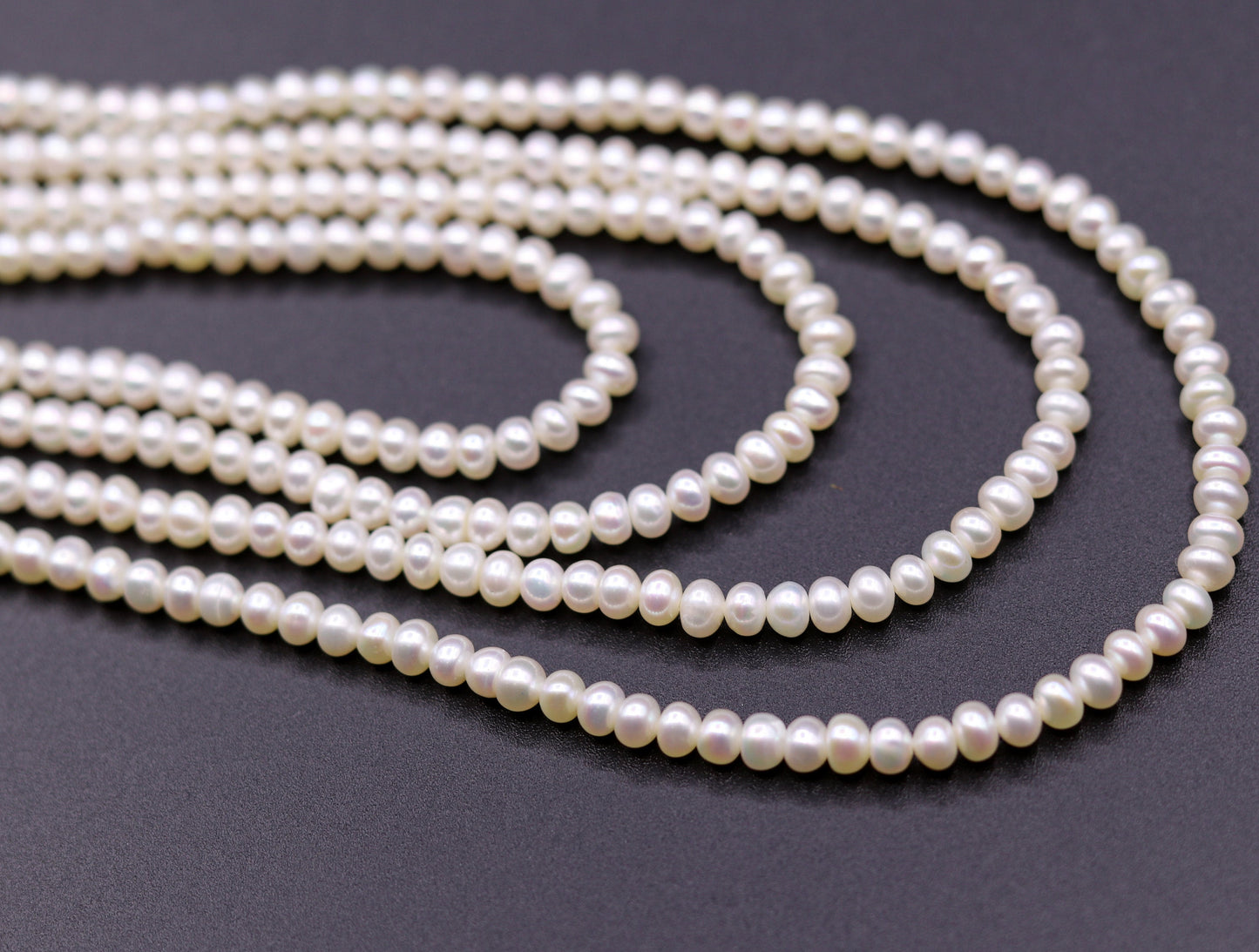 Natural real pearl 4 mm  four line layer string necklace set gorgeous wedding or daily use necklace jewelry from india belly dance set35 - TRIBAL ORNAMENTS