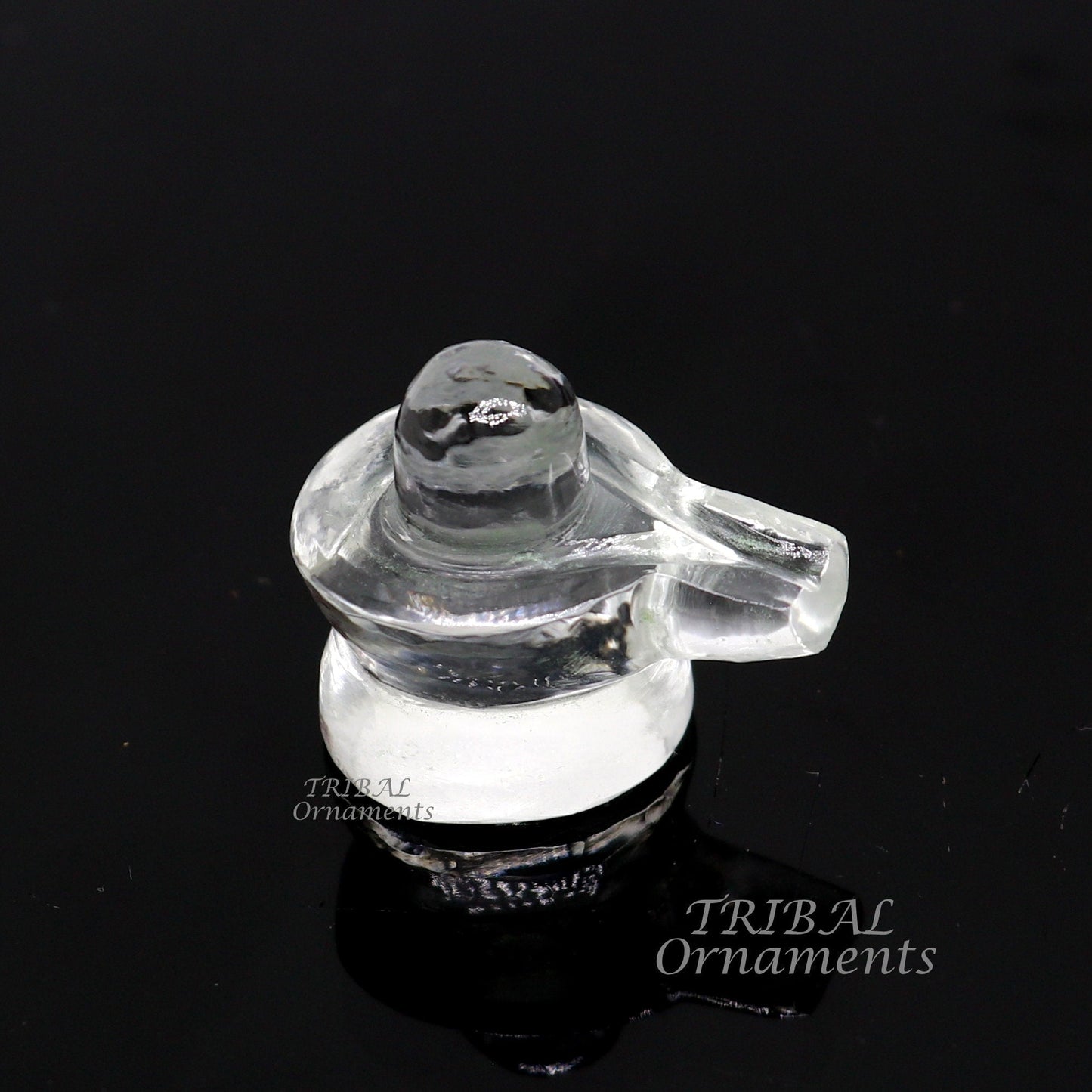 Natural sphatik crystal stone divine lor shiva lingam statue, amazing sphatik lingam puja article for wealth and prosperity stna28 - TRIBAL ORNAMENTS