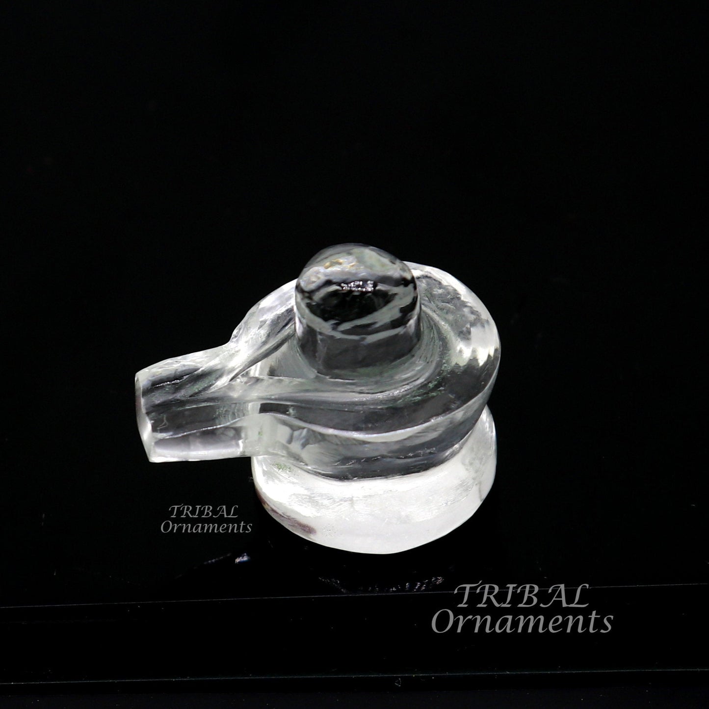 Natural sphatik crystal stone divine lor shiva lingam statue, amazing sphatik lingam puja article for wealth and prosperity stna28 - TRIBAL ORNAMENTS