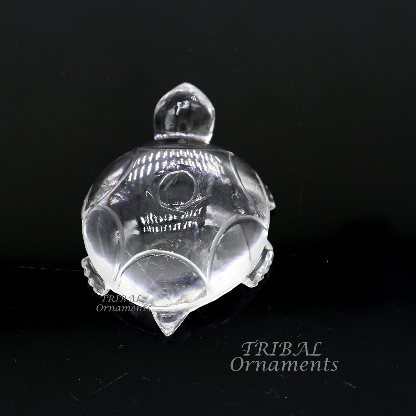 Natural sphatik crystal stone divine tortoise or turtle statue, amazing sphatik tortoise for wealth and prosperity stna30 - TRIBAL ORNAMENTS