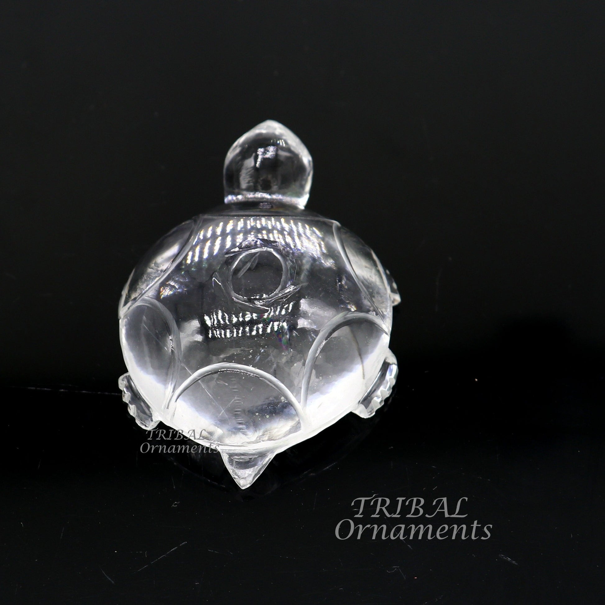 Natural sphatik crystal stone divine tortoise or turtle statue, amazing sphatik tortoise for wealth and prosperity stna30 - TRIBAL ORNAMENTS