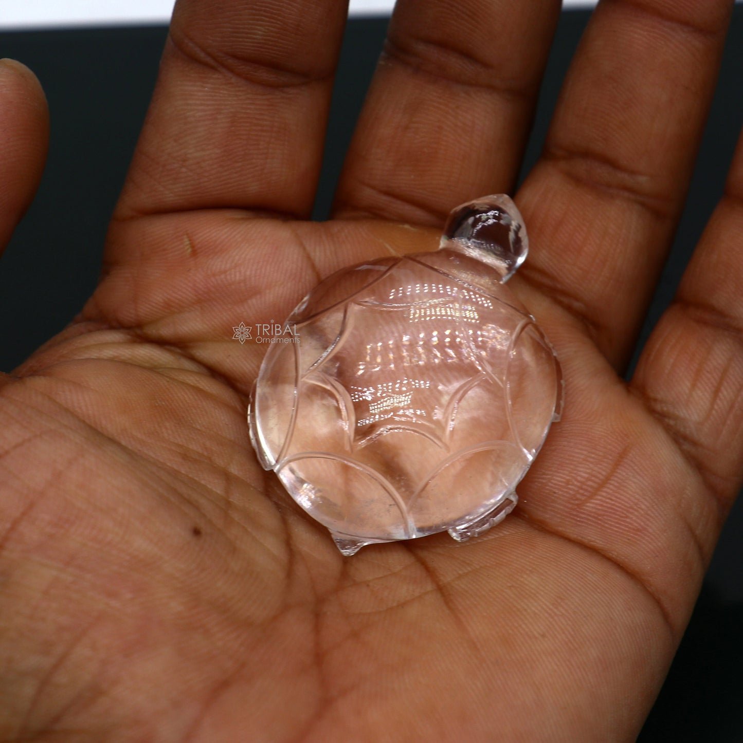 Natural sphatik crystal stone divine tortoise or turtle statue, amazing sphatik tortoise for wealth and prosperity stna30 - TRIBAL ORNAMENTS