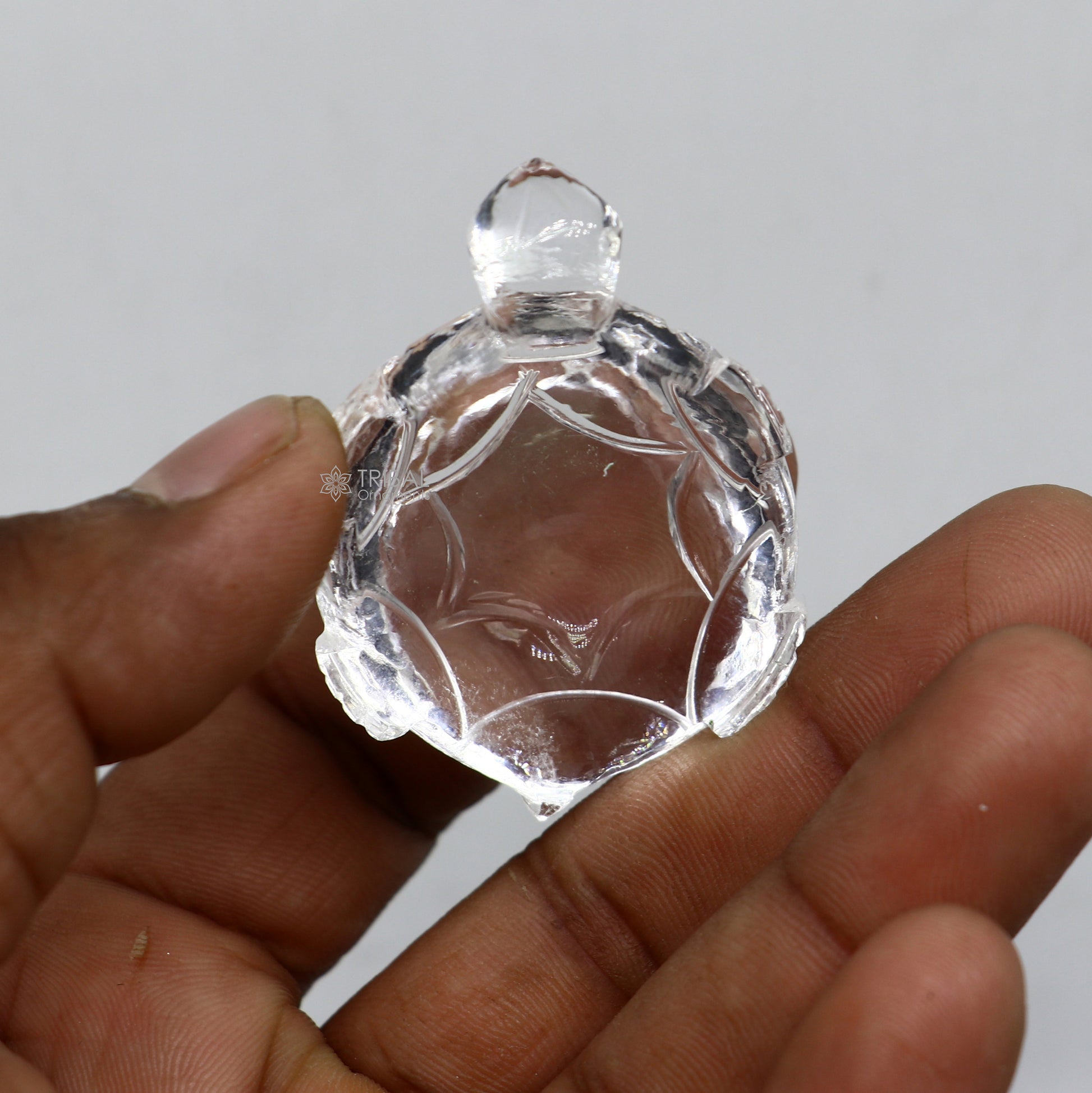 Natural sphatik crystal stone divine tortoise or turtle statue, amazing sphatik tortoise for wealth and prosperity stna30 - TRIBAL ORNAMENTS