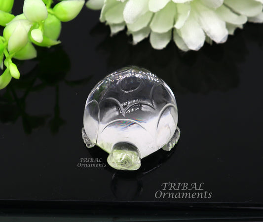 Natural sphatik crystal stone divine tortoise or turtle statue, amazing sphatik tortoise for wealth and prosperity stna31 - TRIBAL ORNAMENTS