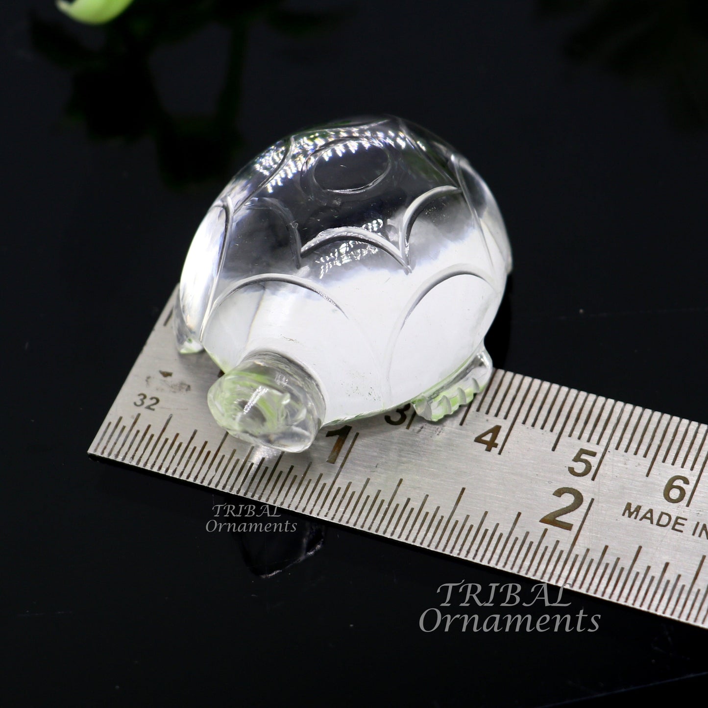 Natural sphatik crystal stone divine tortoise or turtle statue, amazing sphatik tortoise for wealth and prosperity stna31 - TRIBAL ORNAMENTS