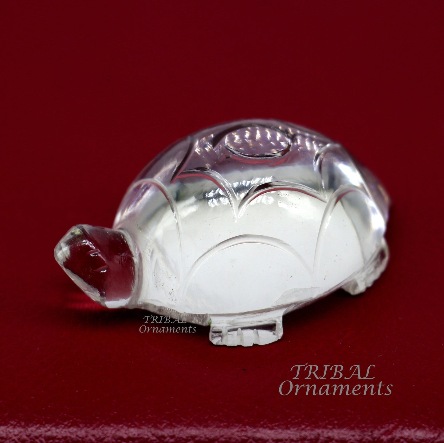 Natural sphatik crystal stone divine tortoise or turtle statue, amazing sphatik tortoise for wealth and prosperity stna31 - TRIBAL ORNAMENTS