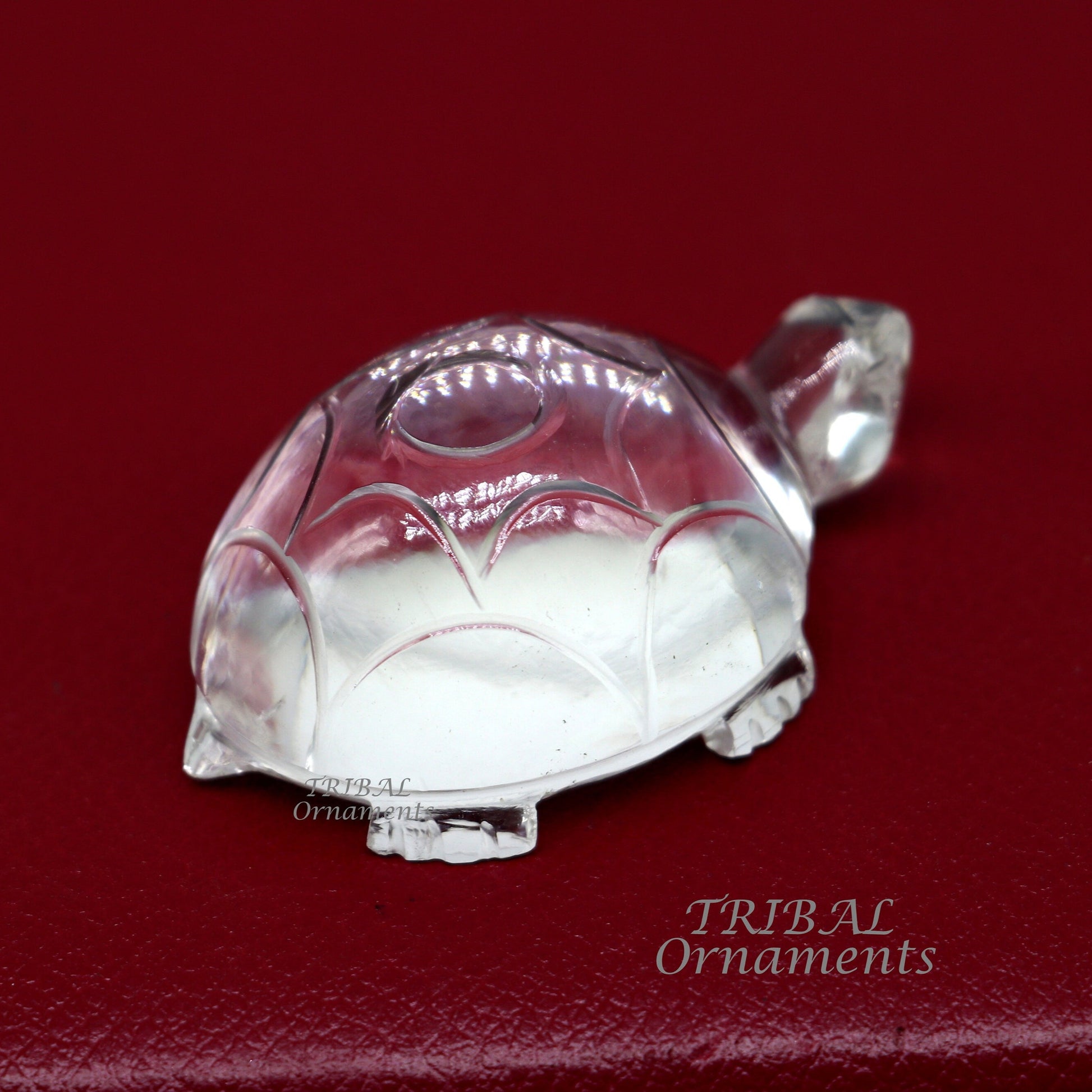 Natural sphatik crystal stone divine tortoise or turtle statue, amazing sphatik tortoise for wealth and prosperity stna31 - TRIBAL ORNAMENTS