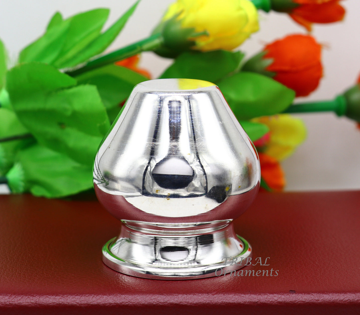plain 925 sterling silver handmade plain small Kalash or pot, unique special silver puja article, water or milk kalash pot india su970 - TRIBAL ORNAMENTS