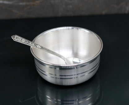 Plain design handmade 999 solid silver bowl, silver vessels, silver utensils, solid silver baby bowl for medical use for health gifting sv80 - TRIBAL ORNAMENTS