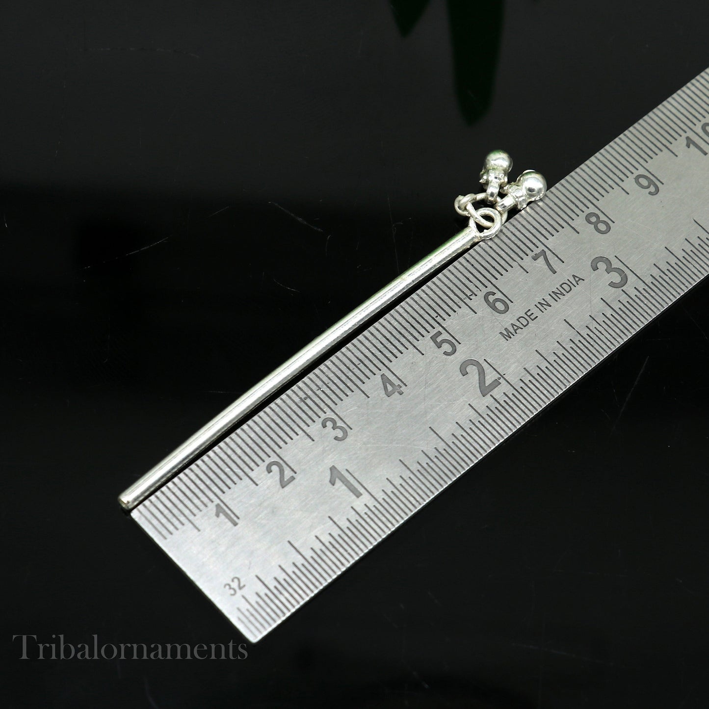 Plain krishna Flute Solid sterling silver handmade krishna flute, silver bansuri, laddu gopala flute, little krishna flute puja art su577 - TRIBAL ORNAMENTS